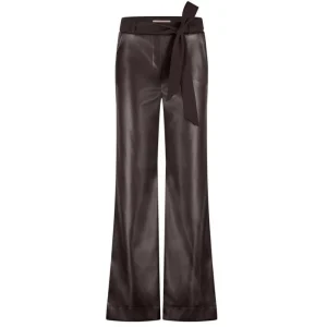 Espresso broek Lexie faux leather