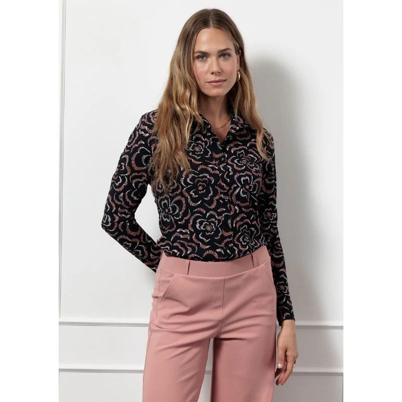 Zwart geprint shirt Poppy marker - Afbeelding 3