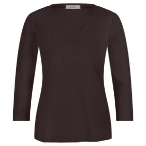 Espresso basic v-hals top Emma
