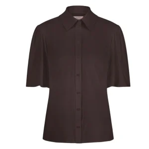 Espresso travel blouse Poppy butterfly