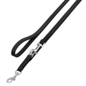 Riem – Rondo Trainingslijn zwart, 22mm 240cm, genaaid, gemaakt uit één stuk