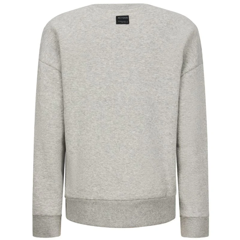 Grijze sweater met borstprint Edo - Afbeelding 3