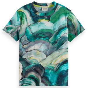 Groen relaxed fit geprint t-shirt