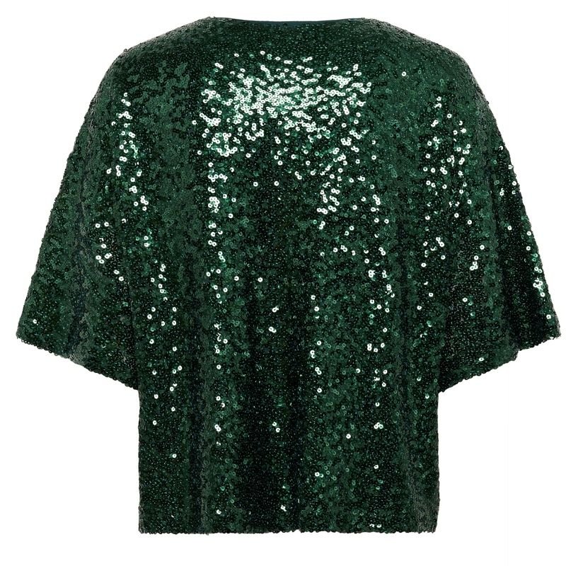 Groene glitter pailletten top Myra - Afbeelding 3