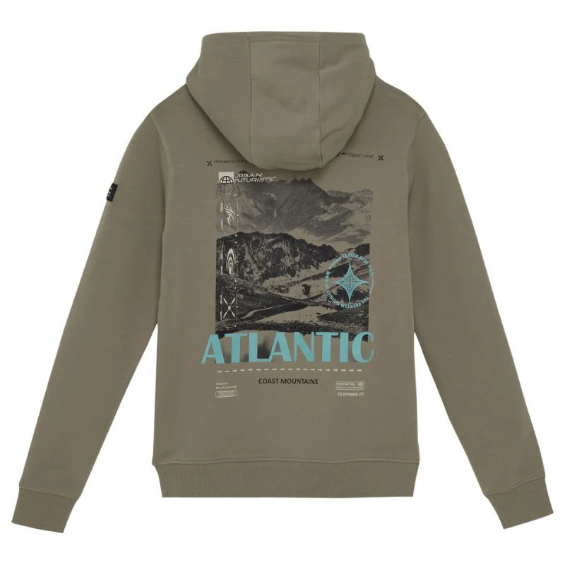Groengrijze hoodie Backprint - Afbeelding 3