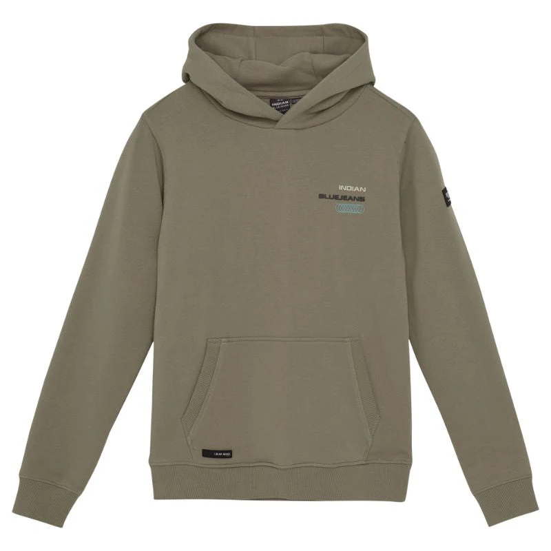 Groengrijze hoodie Backprint