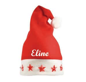 Kerstmuts met naam (lampjes)
