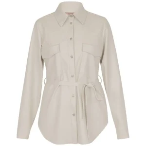 Kit beige faux leather blouse Bodil
