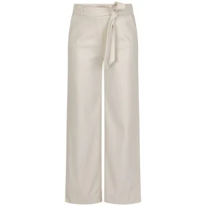 Kit beige faux leather trousers Lexie