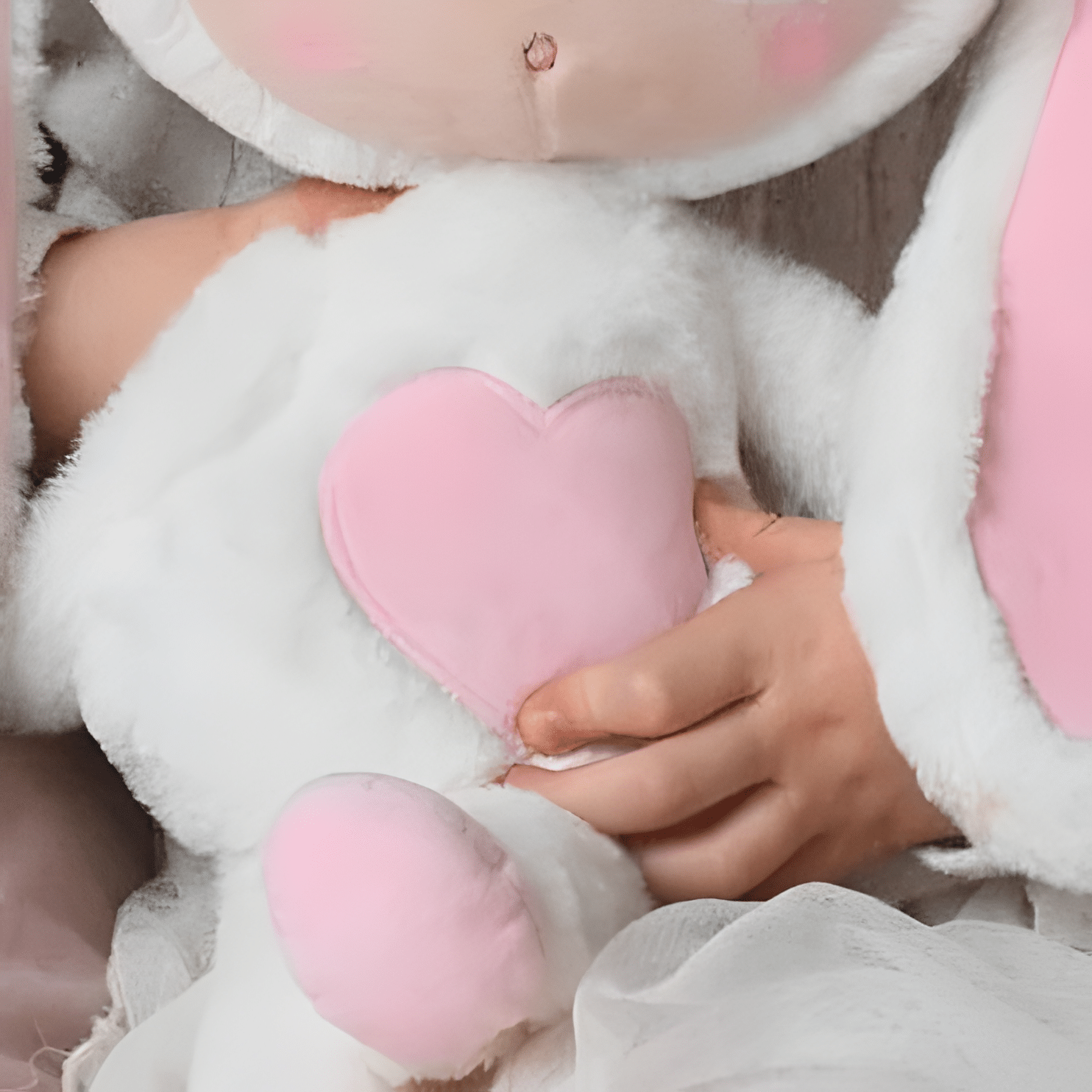 Pop Bunny Wit Rose met naam (origineel) - Afbeelding 2