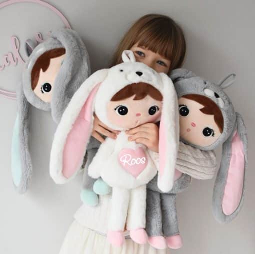 Pop Bunny Wit Rose met naam (origineel) - Afbeelding 3