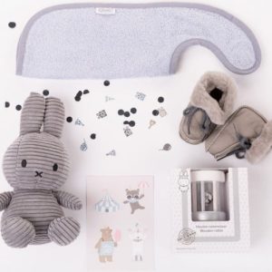 Kraambox Baby Nijn Corduroy Grijs