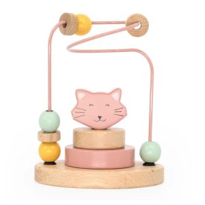 Houten kralenframe – Mevrouw Kat