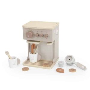 Label Label houten Espresso machine nougat