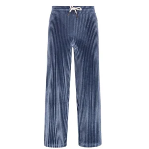 Lichtblauwe straight leg velvet broek Fem