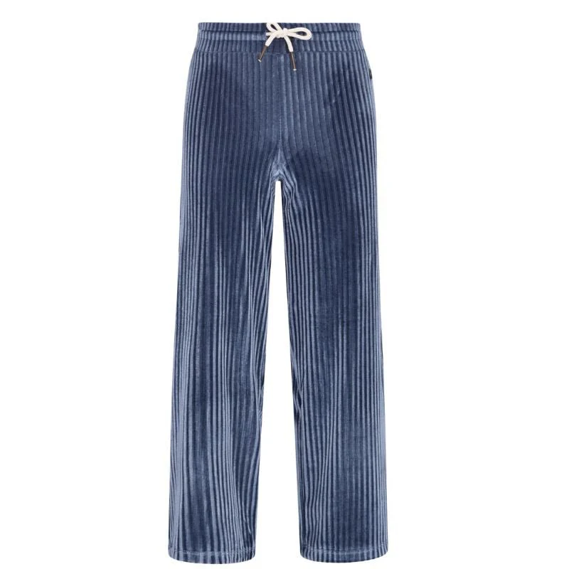 Lichtblauwe straight leg velvet broek Fem