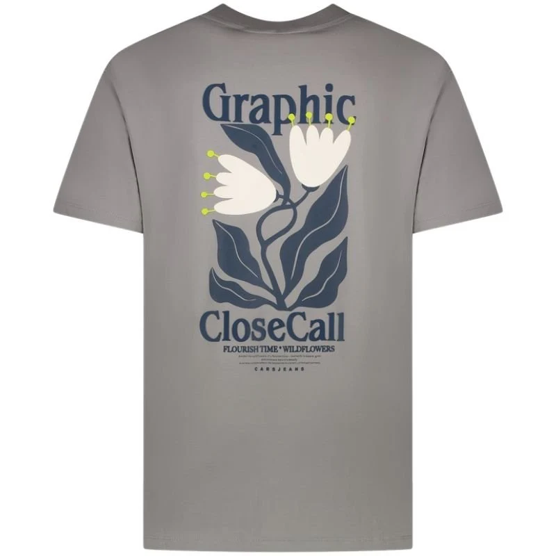 Lichtgrijs ronde hals backprint t-shirt Pluyo - Afbeelding 3