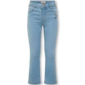 Light Blue Denim flared jeans Royal Flower
