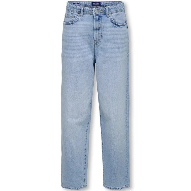 Light Blue Denim loose jeans Fade