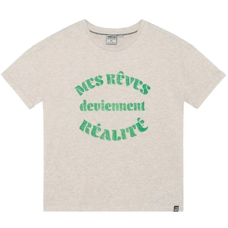 Light Sand Melange t-shirt Wide Fit 970628 - Afbeelding 2