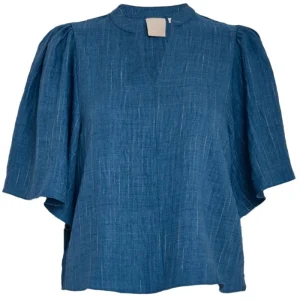 Mid Blue Denim pinstripe top Gaby