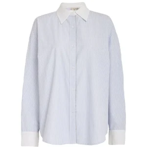 Midblue met wit gestreept shirt Mindi