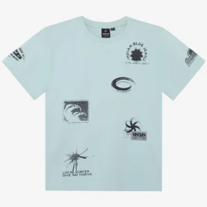 Mintgroen allover geprint t-shirt 960653