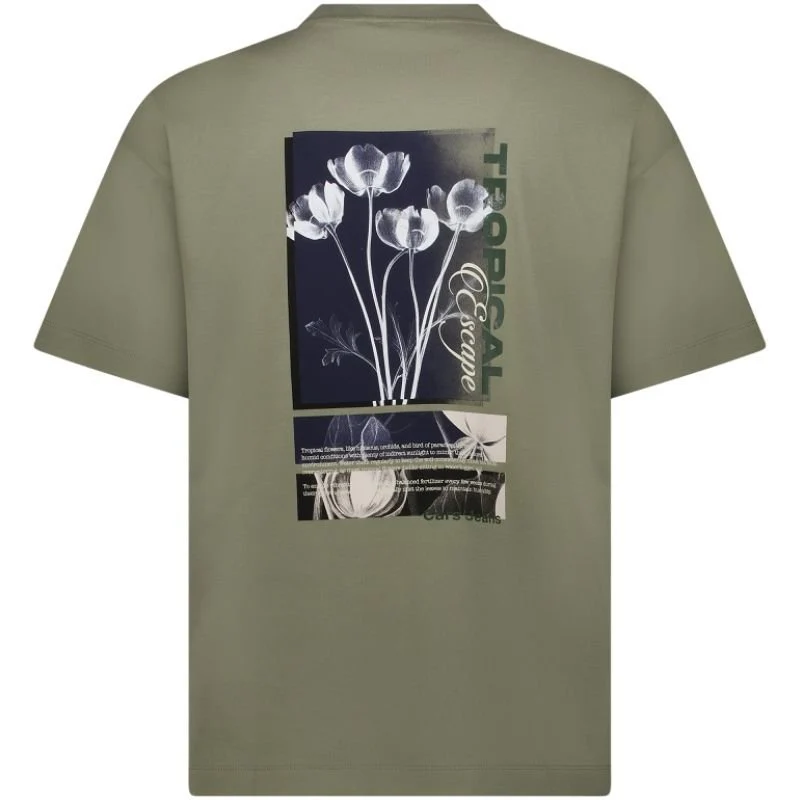 Mosgroen ronde hals backprint t-shirt Byzo - Afbeelding 3