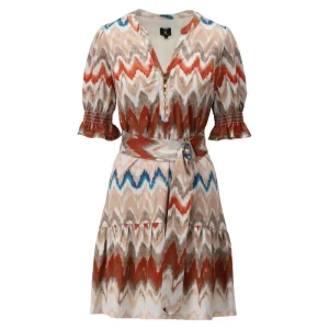 Multicolor geprinte jurk A122
