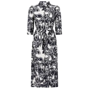 Night Blue geprinte travel jurk Philippa