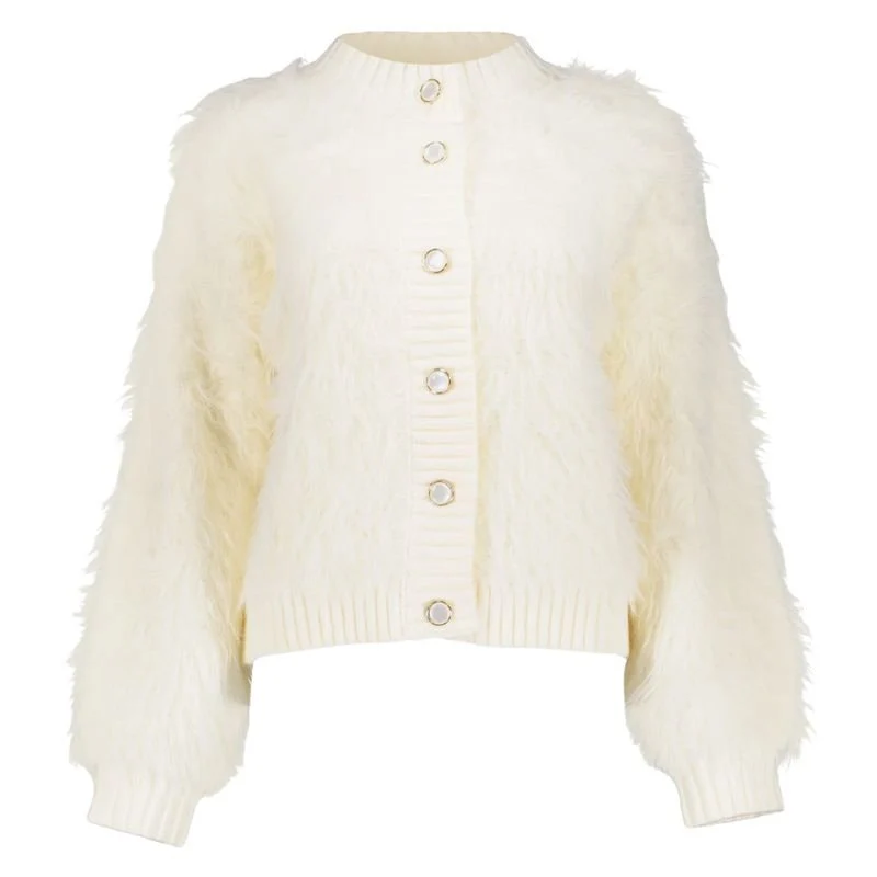 Offwhite boxy hairy furry vest 54500
