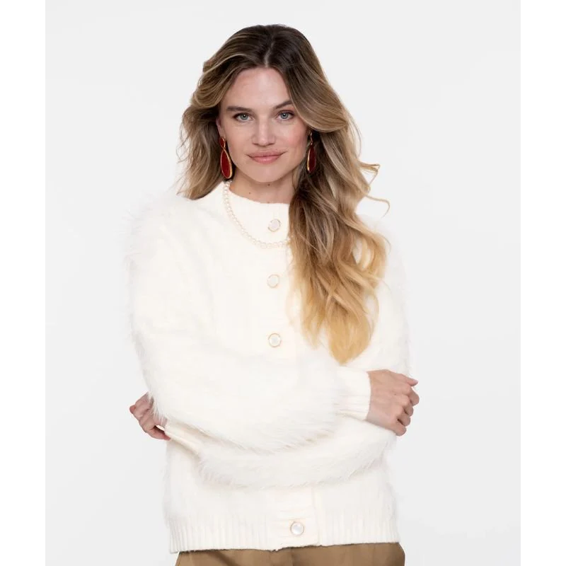 Offwhite boxy hairy furry vest 54500 - Afbeelding 3