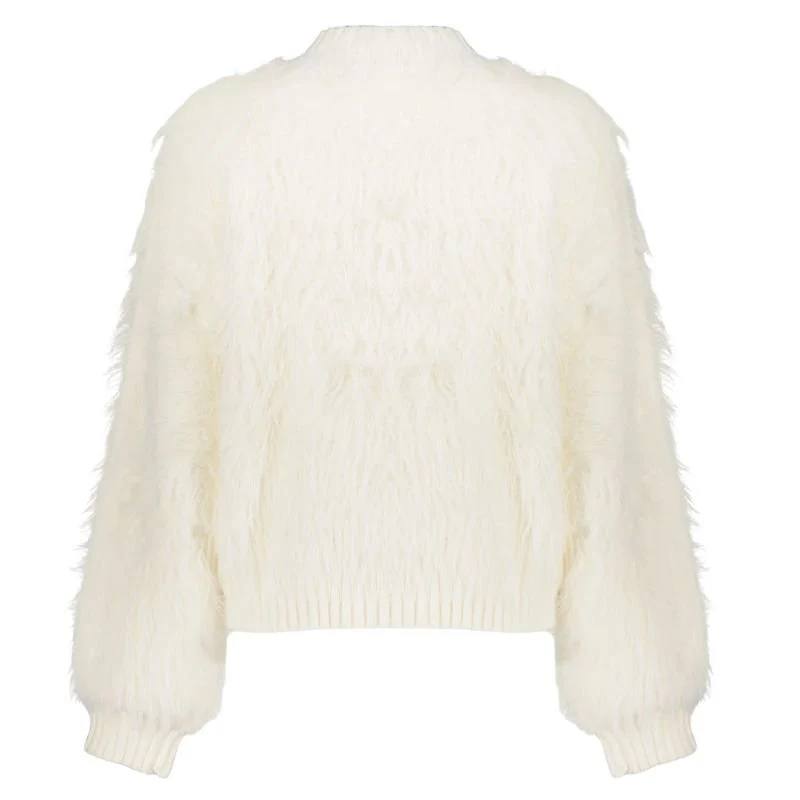 Offwhite boxy hairy furry vest 54500 - Afbeelding 4