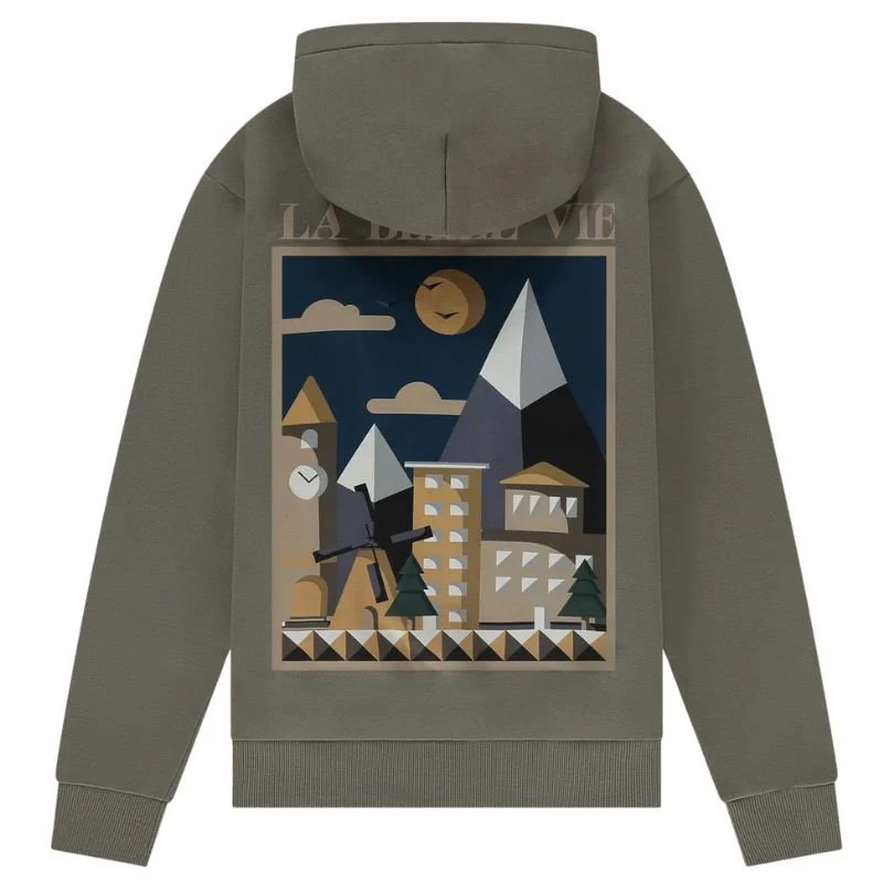 Olijfgroene hooded sweater Belle - Afbeelding 3