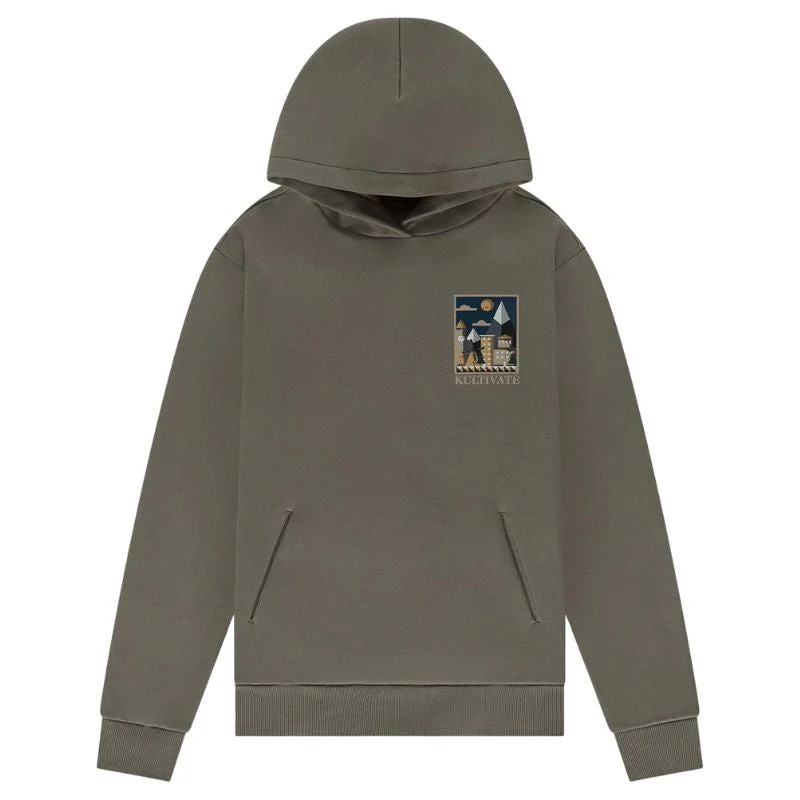 Olijfgroene hooded sweater Belle - Afbeelding 2