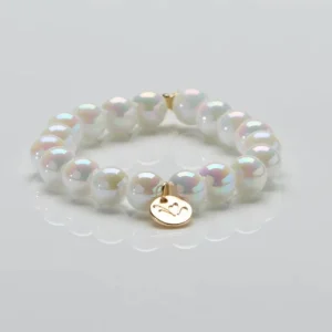 Opal White parelarmband 10mm