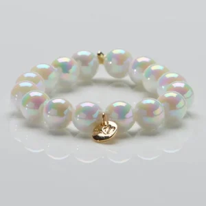 Opal White parelarmband 12mm