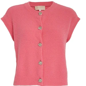 Pink Lemonade met zilveren knopen vest Naiza