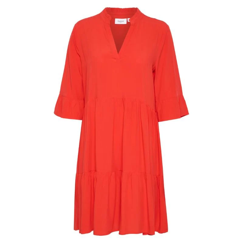 Rode jurk Eda - Afbeelding 2