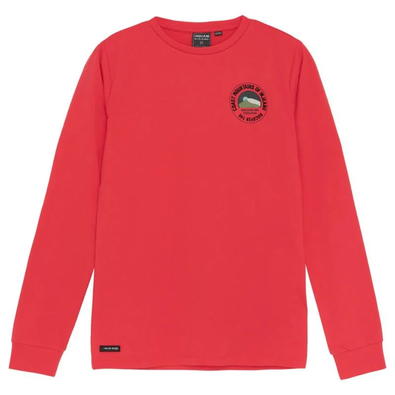 Rode longsleeve Round Print