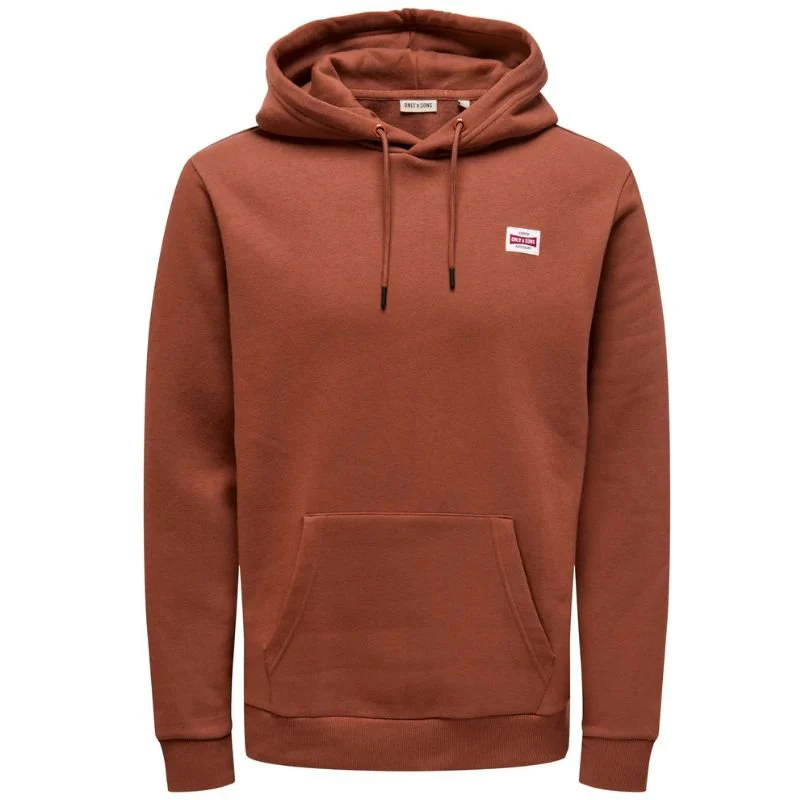 Roestbruine basic hoodie Dawson
