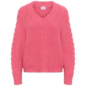 Roze fijngebreide pullover Manda