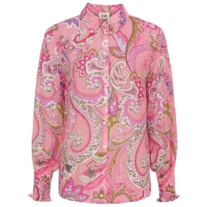 Roze Paisley geprint shirt Lotta Smock