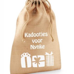 Jute zak met naam (Kadootjes)