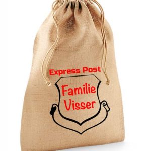 Jute zak met naam (Express Post)