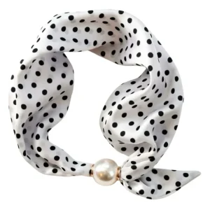 Small dot white parel sjaaltje Chloe