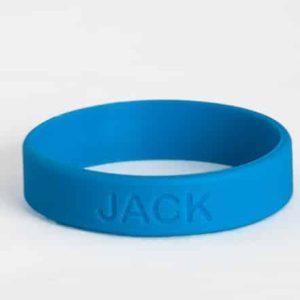 SOS armbandje / polsbandje met naam (Aqua)