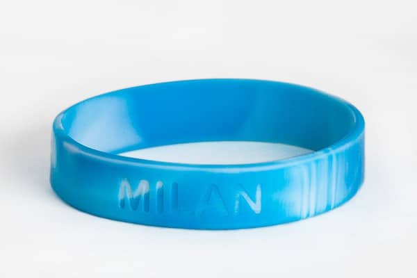SOS armbandje / polsbandje met naam (Camouflage Blauw)