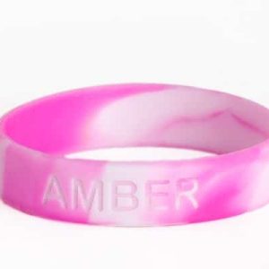 SOS armbandje / polsbandje met naam (Camouflage Roze)