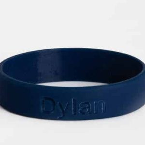 SOS armbandje / polsbandje met naam (navy)